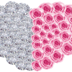 Heart diamonds with roses png
